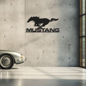 Décoration murale en métal -  Logo Mustang