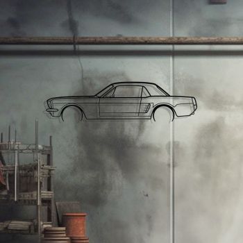 Décoration murale en métal - Ford Mustang coupé 1966 détaillée