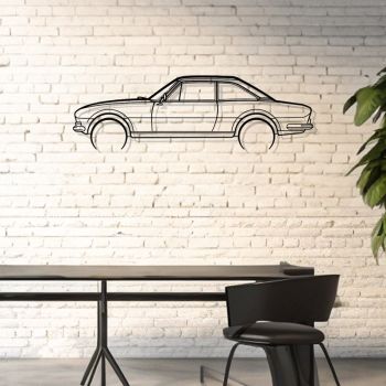 Décoration murale en métal - Peugeot 504 coupé 1969 détaillée 