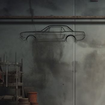 Décoration murale en métal - Ford Mustang coupé 1966 détaillée